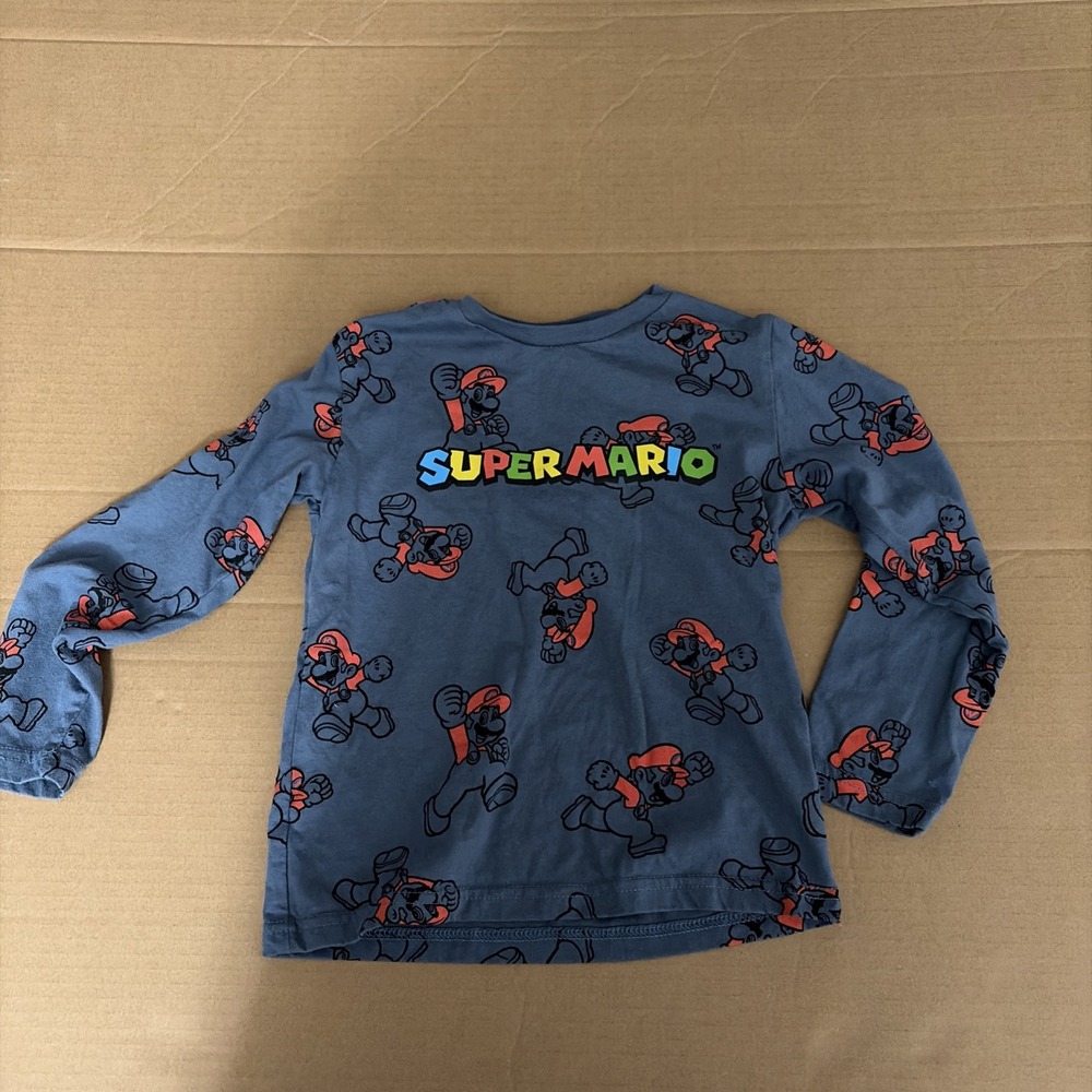 Super Mario Boys Long Sleeve Tee - Blue - XS- Target